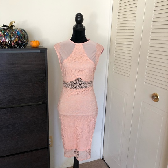 peach mini cocktail dress